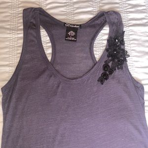 CR Signature Semi Sheer Embellished Tank Size L